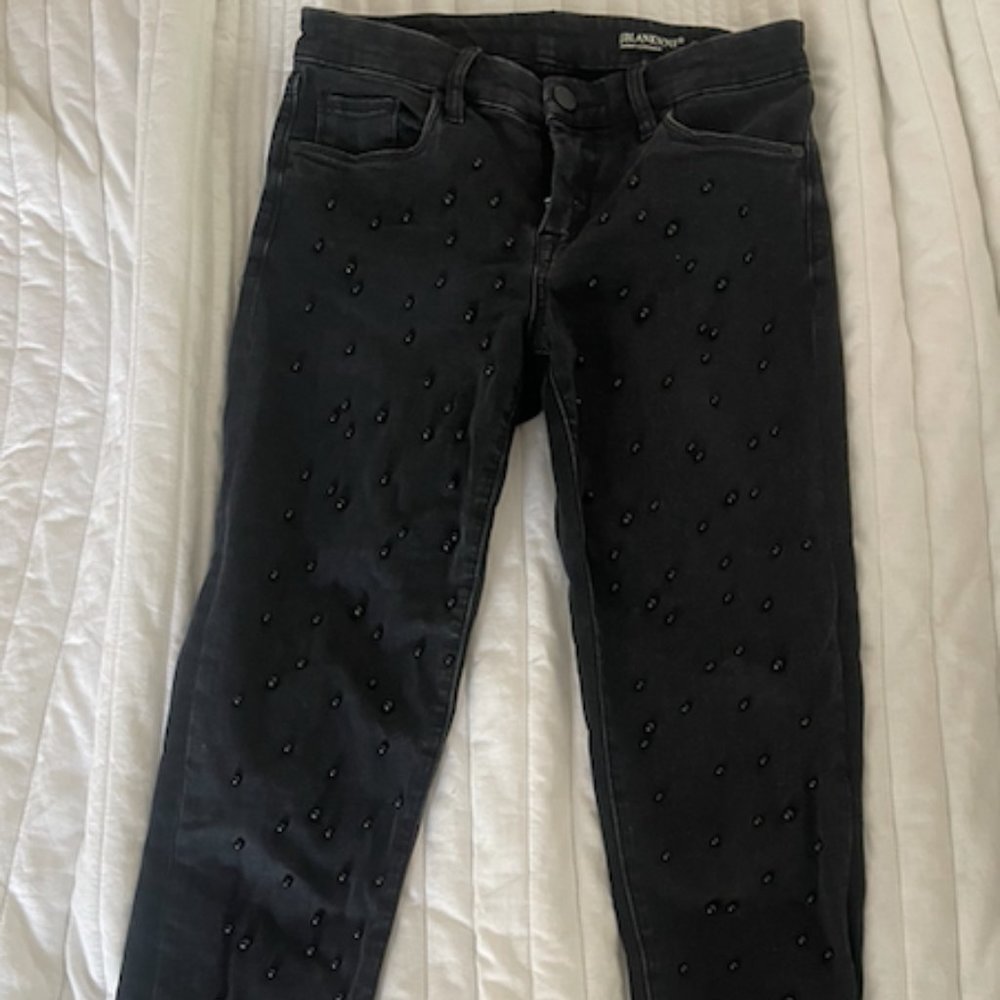Blank NYC Black Beaded Skinny Jeans